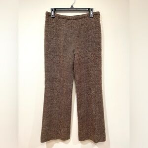 Valentino Tweed Wool Wide Leg Trousers
